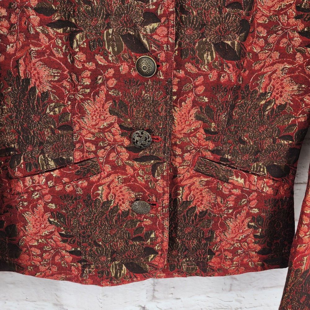 Chicos Jacket Small Whimsigoth Fairy Grunge Brocade Gothic Western Boho Floral - Picture 8 of 8
